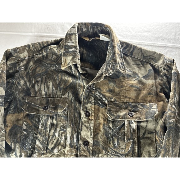 Valeo Realtree Camo Button Up Hunting Shirt Jacket Mens Medium USA Made Collared - Picture 3 of 13